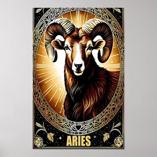 Aries astrologisches Zeichen Poster (Vorne)