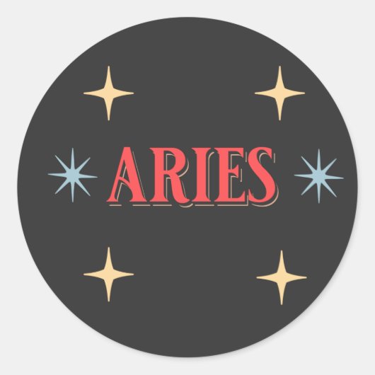 Aries Astrologisches Zeichen Runder Aufkleber (Vorderseite)