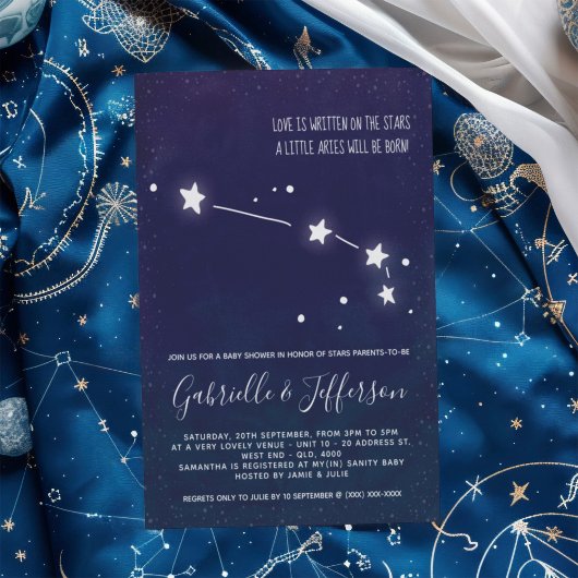 Aries Astrology Baby Dusche Einladung