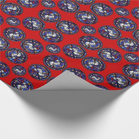 Aries Astrology Gothic gestaltetes Glas Windows WP Geschenkpapier (Ecke)