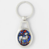 Aries Astrology Gothic Hartglas Windows O KC Schlüsselanhänger (Vorderseite)
