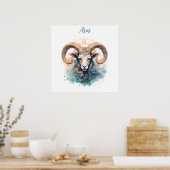 Aries Astrology zodiac Zeichen von Äeren in Aqucol Poster (Küche)