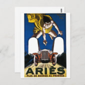 Aries Automobile - Vintage französische Werbung Postkarte (Vorne/Hinten)