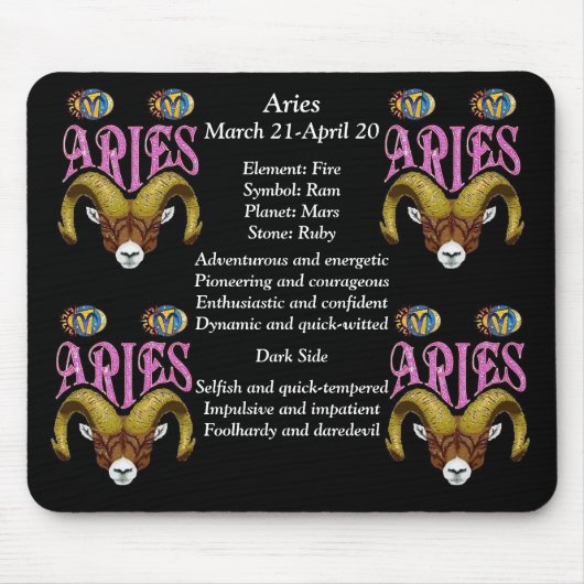 Aries Birth Sign Zodiac Mouse Pad Mousepad (Vorne)