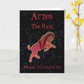 Aries Birthday Card Karte (Gelbe Blume)