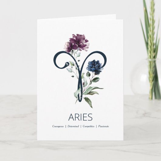 Aries Birthday Card Karte (Vorderseite)