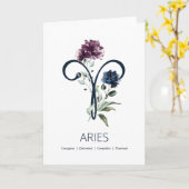 Aries Birthday Card Karte (Gelbe Blume)