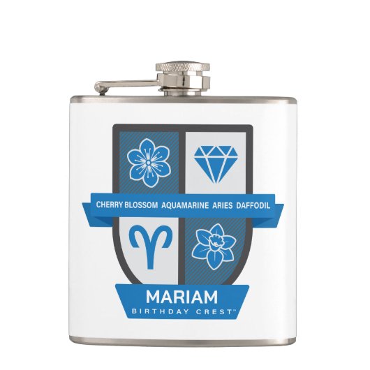 Aries Birthday Crest™ for March 21-31 Flachmann (Vorderseite)