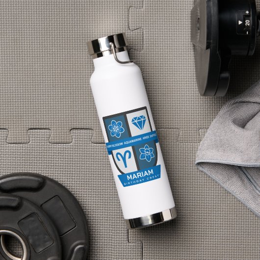 Aries Birthday Crest™ for March 21-31 Trinkflasche (Fitnessstudio (gedreht))