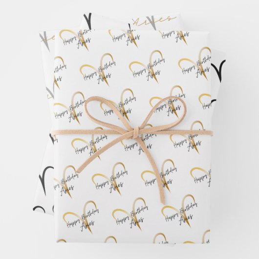 Aries Birthday Geschenkpapier Set (Beispiel)