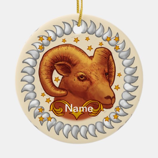 Aries Birthday-Ornamente Keramik Ornament (Vorne)