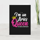 Aries Birthday Queen Astrologie Zodiac März April Karte (Vorderseite)