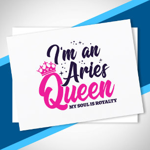 Aries Birthday Queen Astrologie Zodiac Sign Soul Postkarte