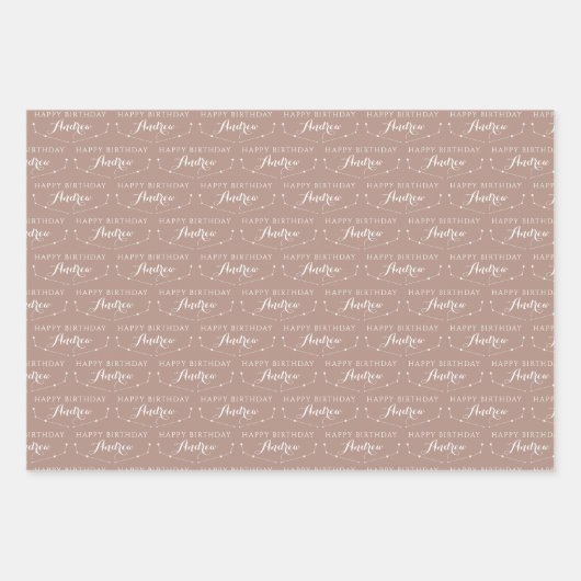 Aries Birthday Wrapping Paper Sheets Geschenkpapier Set (Vorderseite 3)