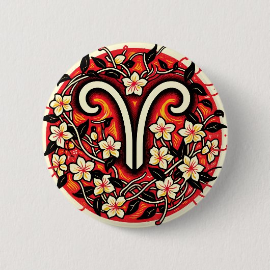 Aries Birthday Zodiac Symbol Aries Bday Button (Vorderseite)