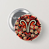 Aries Birthday Zodiac Symbol Aries Bday Button (Vorne & Hinten)