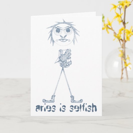 Aries [- BitchScope -] Geburtstagskarte Karte (Gelbe Blume)