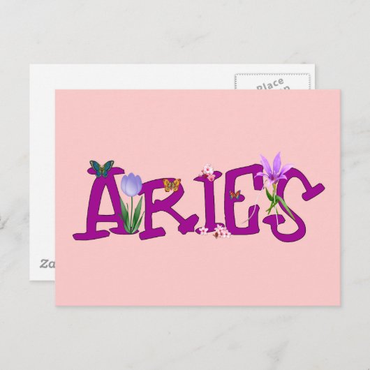 Aries-Blume Postkarte (Vorne/Hinten)