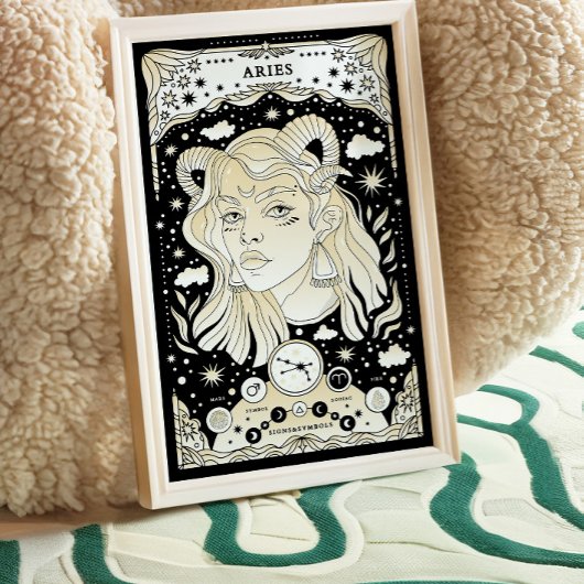 Aries Bold und Dynamic - Astrologie Art Poster