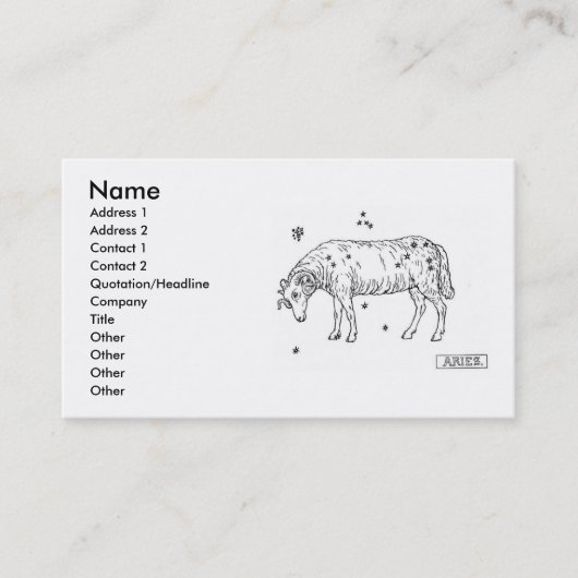 Aries Business Card Visitenkarte (Vorderseite)