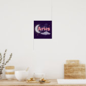Aries Celestial Moon Cloud Stars Astrologie Kunst Poster (Küche)
