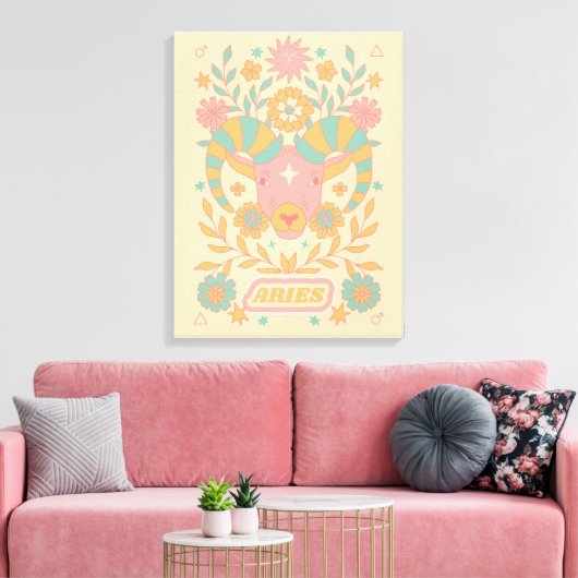 Aries Celestial Zodiac Pastel Dreams Wall Arts Leinwanddruck (Insitu (Wohnzimmer))