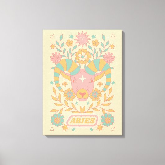 Aries Celestial Zodiac Pastel Dreams Wall Arts Leinwanddruck (Vorderseite)