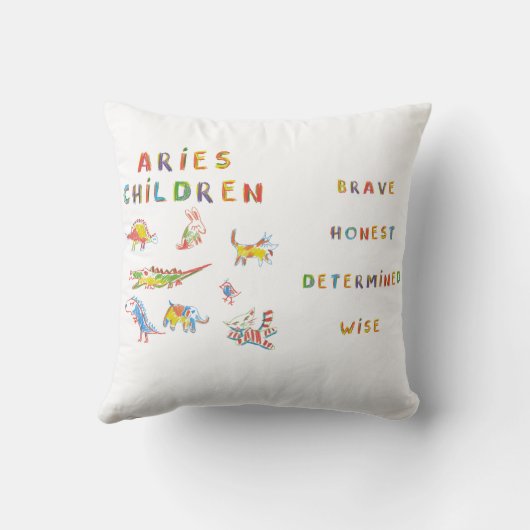 Aries Child Zodiac Astrologie Pillow Kissen (Rückseite)