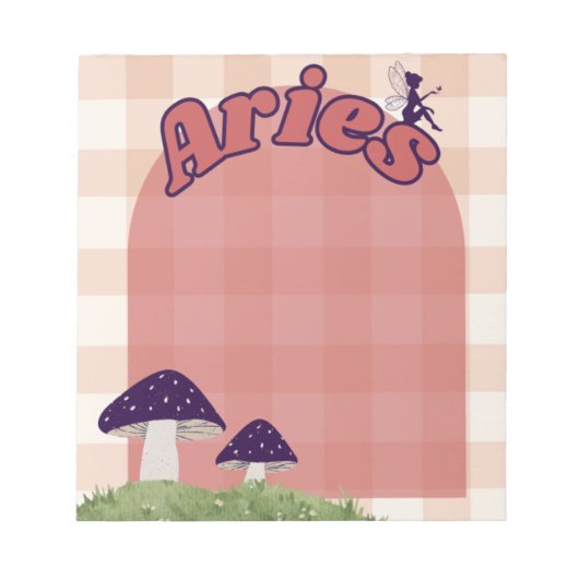 Aries Cogattcore Whimsical Fairy Mushroom Design Notizblock (Vorderseite)