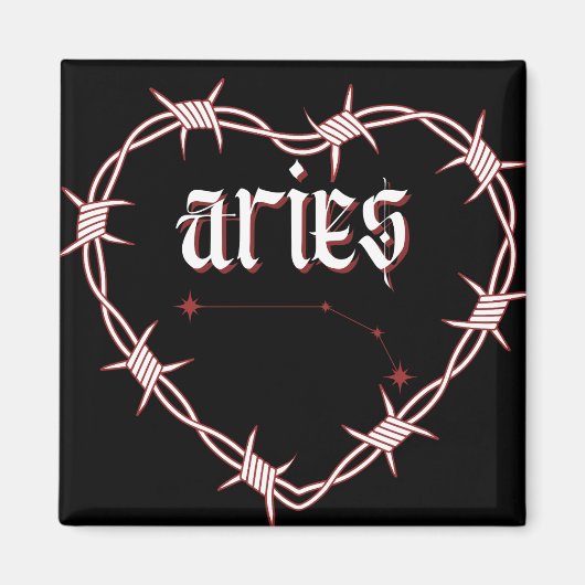 Aries Constellation Gothic Ästhetik Barbed Wire Magnet (Vorne)