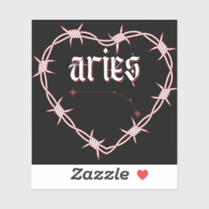 Aries Constellation Gothic Barbed Wire Design Aufkleber
