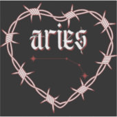 Aries Constellation Gothic Barbed Wire Design Aufkleber (Vorderseite)