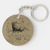 Aries Constellation Hevelius 1690 März 21 - Apr19 Schlüsselanhänger (Rückseite)