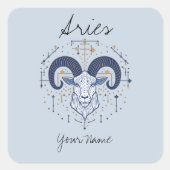 Aries Constellation Line Art Quadratischer Aufkleber (Vorderseite)
