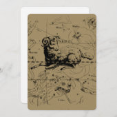 Aries Constellation Map Gravur von Hevelius (Vorne/Hinten)