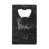 Aries Constellation Map Gravur von Hevelius Kreditkartenflaschenöffner (Rückseite)