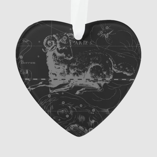 Aries Constellation Map Gravur von Hevelius Ornament (Rückseite)