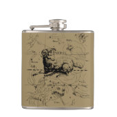 Aries Constellation Map Hevelius circa 1690 Flachmann (Vorderseite)