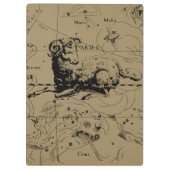 Aries Constellation Map Hevelius circa 1690 Klemmbrett (Rückseite)