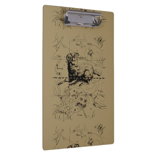 Aries Constellation Map Hevelius circa 1690 Klemmbrett (Rechts)