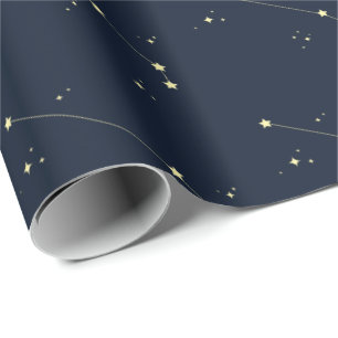 Aries Constellation Stars Dark Navy Blue Nahtlos Geschenkpapier
