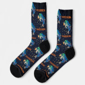 Aries Constellation Zodiac Watercolor Stars Galaxy Socken (Linkes Detail)