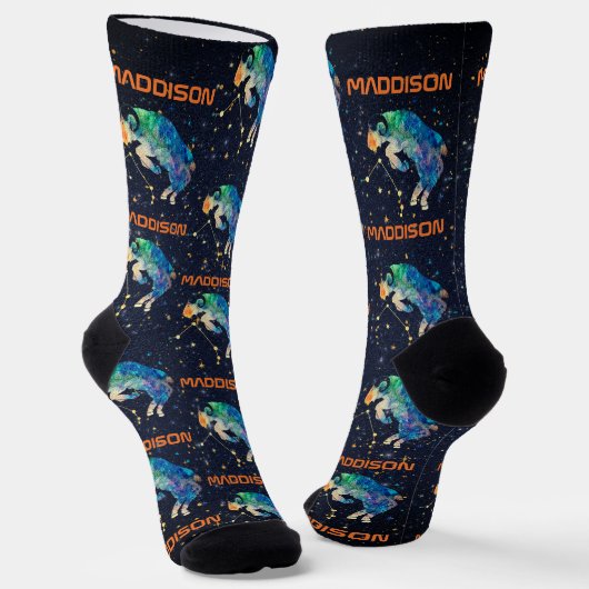 Aries Constellation Zodiac Watercolor Stars Galaxy Socken (Gewinkelt)