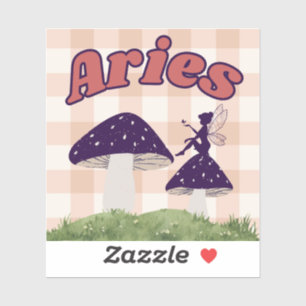 Aries CottageCore Ästhetische Mushroom Art Aufkleber