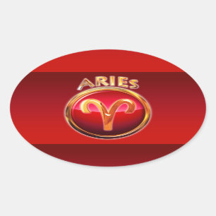 Aries - das Sternzeichen Ovaler Aufkleber