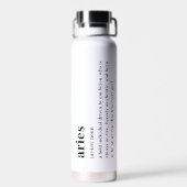 Aries Definition Ästhetik Astrologie Geschenk Trinkflasche (Rückseite)