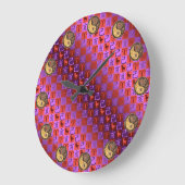 Aries & Earth Boar Große Wanduhr (Winkel)