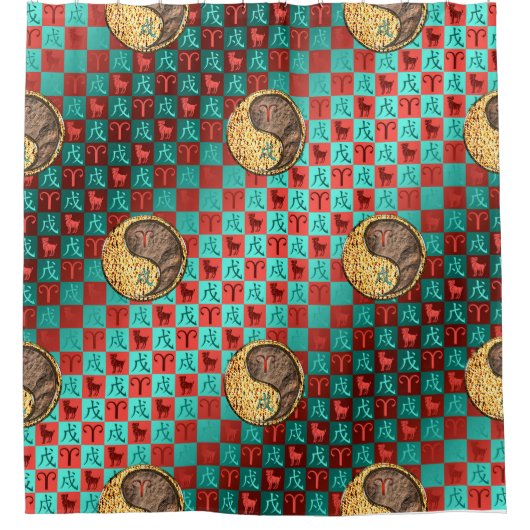 Aries & Earth Dog Duschvorhang (Vorderseite)