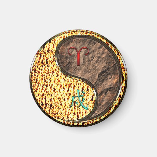 Aries & Earth Dog Magnet (Vorne)