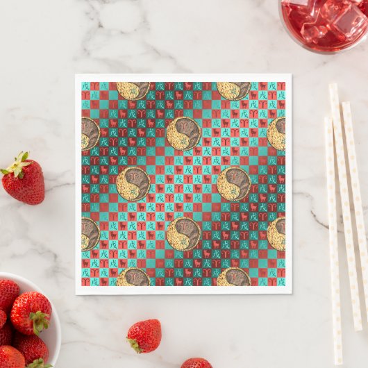 Aries & Earth Dog Serviette (Beispiel)